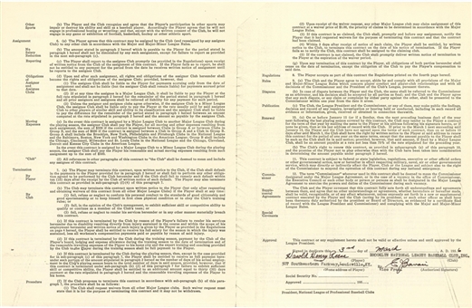 1956 Pee Wee Reese Signed Brooklyn Dodgers Uniform Players Contract (JSA)